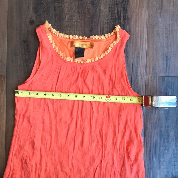 Urban Mango Sleeveless Coral Dress with Lace Detail - Picture 7 of 7
